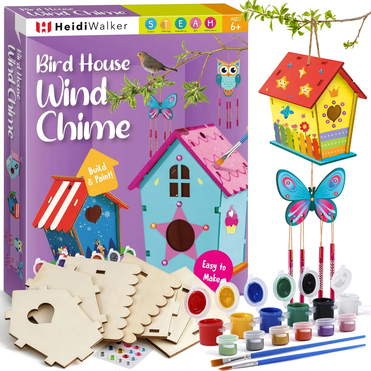 Byncceh 2 Pezzi Kit Casetta Uccelli in Legno, fai da te per bambini, Lavoretti Creativi Costruire Giocattoli, Regalo di compleanno di Natale per ragazze ragazzi
