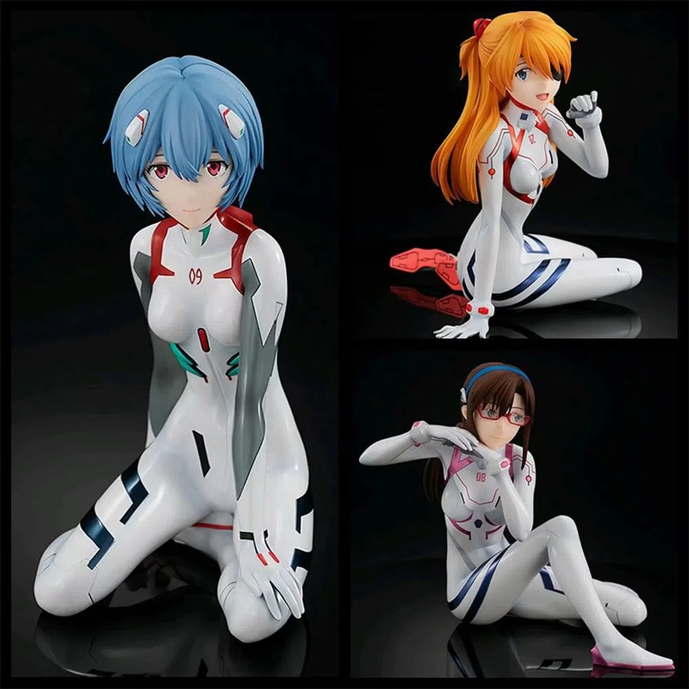 Zhongkaihua Ayanami Rei Mari Makinami Illustrious Asuka Langley Soryu Figura, statuetta anime modello in PVC case computer decorazione da scrivania da collezione (8 cm)