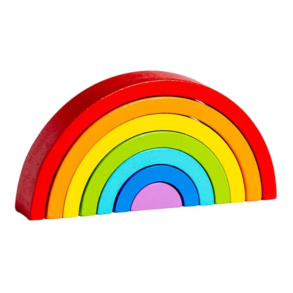 Set di Gioco in Legno con Arco E Ponte Impilabile Arcobaleno, Giocattoli Impilabili per Bambini, Arcobaleno classico