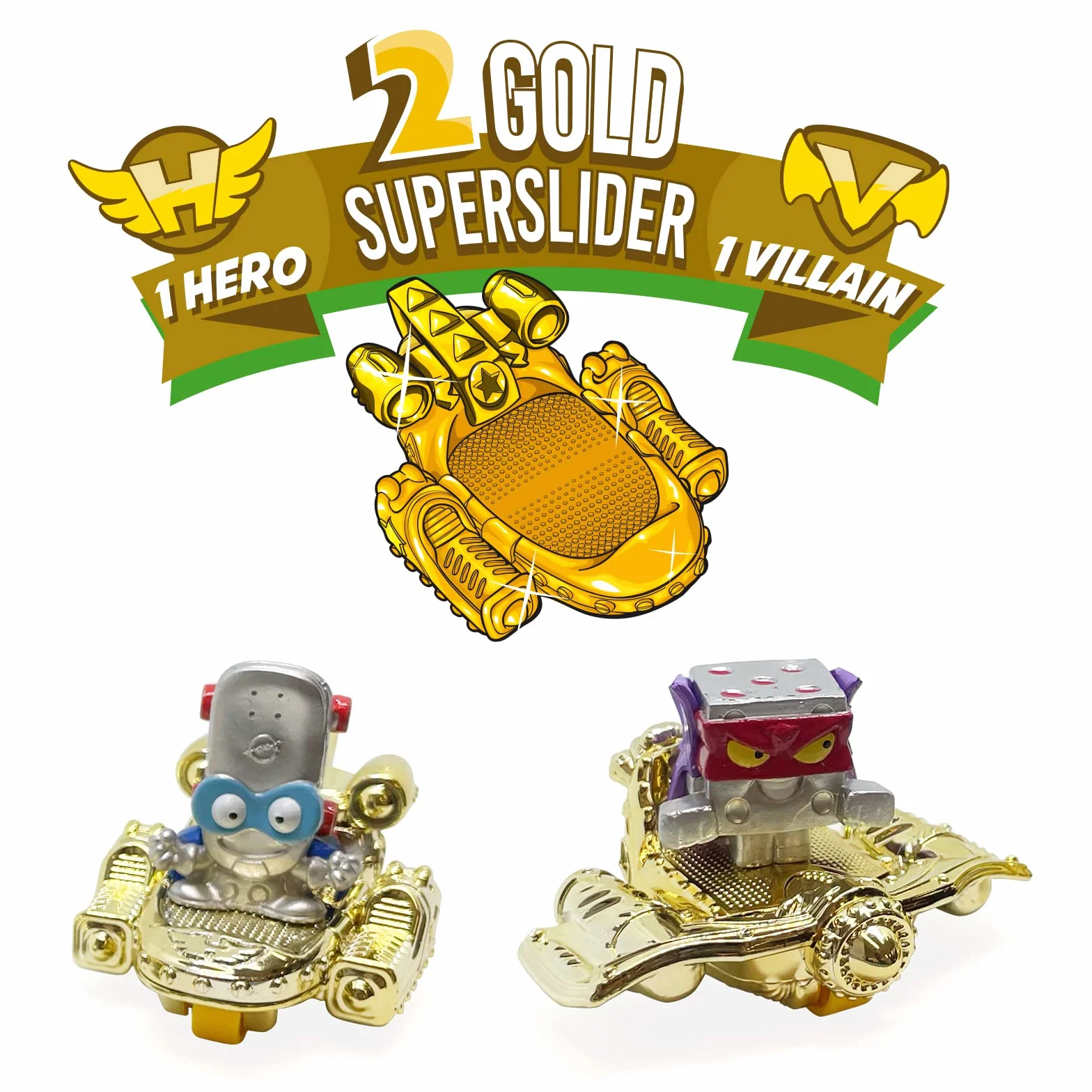SUPERTHINGS Serie 3 Scatola di latta Gold personaggi speciali, Include il SuperThing ultra-raro Mr. King, 2 leader dorati, 6 capitani argentati e 2 Superslider dorati [Esclusivo Amazon]