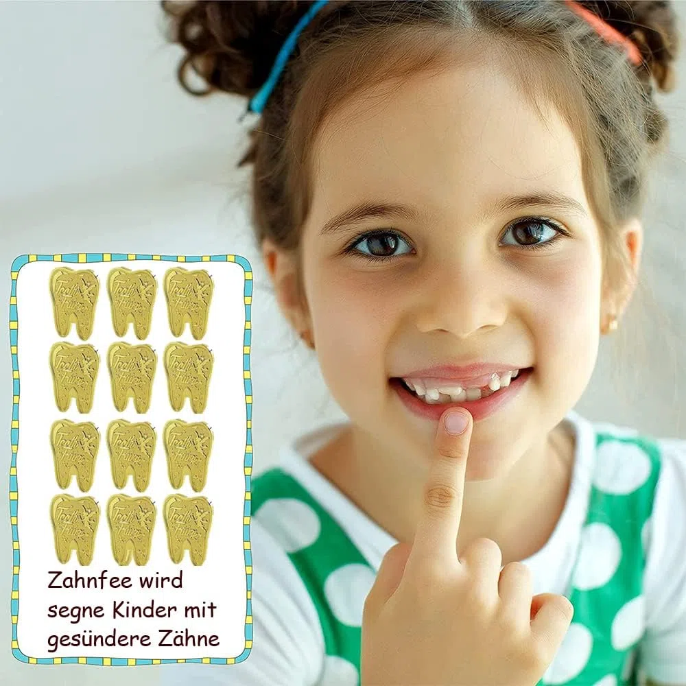 Monete Fata dei Denti,Monete Fata dei Denti d'oro,Regalo Fatina dei Denti,Tooth Fairy Coin,Set Fata dei Dentini,Moneta Commemorativa(12pcs)