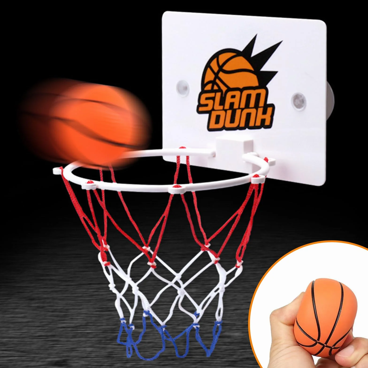 4 Pezzi Mini Canestro Basket Da Camera,Parete Aspirante E Doppio Gancio Canestro Basket Bambini, Adatto Per Giochi Per Bambini Al Coperto e Giochi Da Ufficio, Con Gonfiatore
