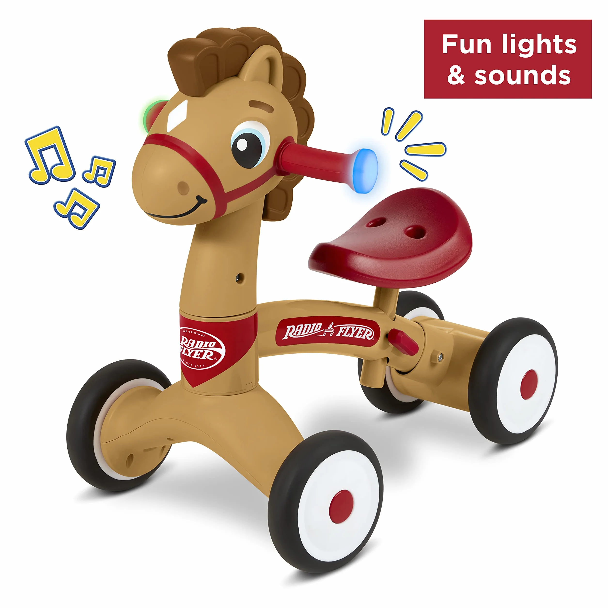 Radio Flyer Lil' Racers: Percy il Pony, giocattolo cavalcabile per bambini da 1 a 3 anni