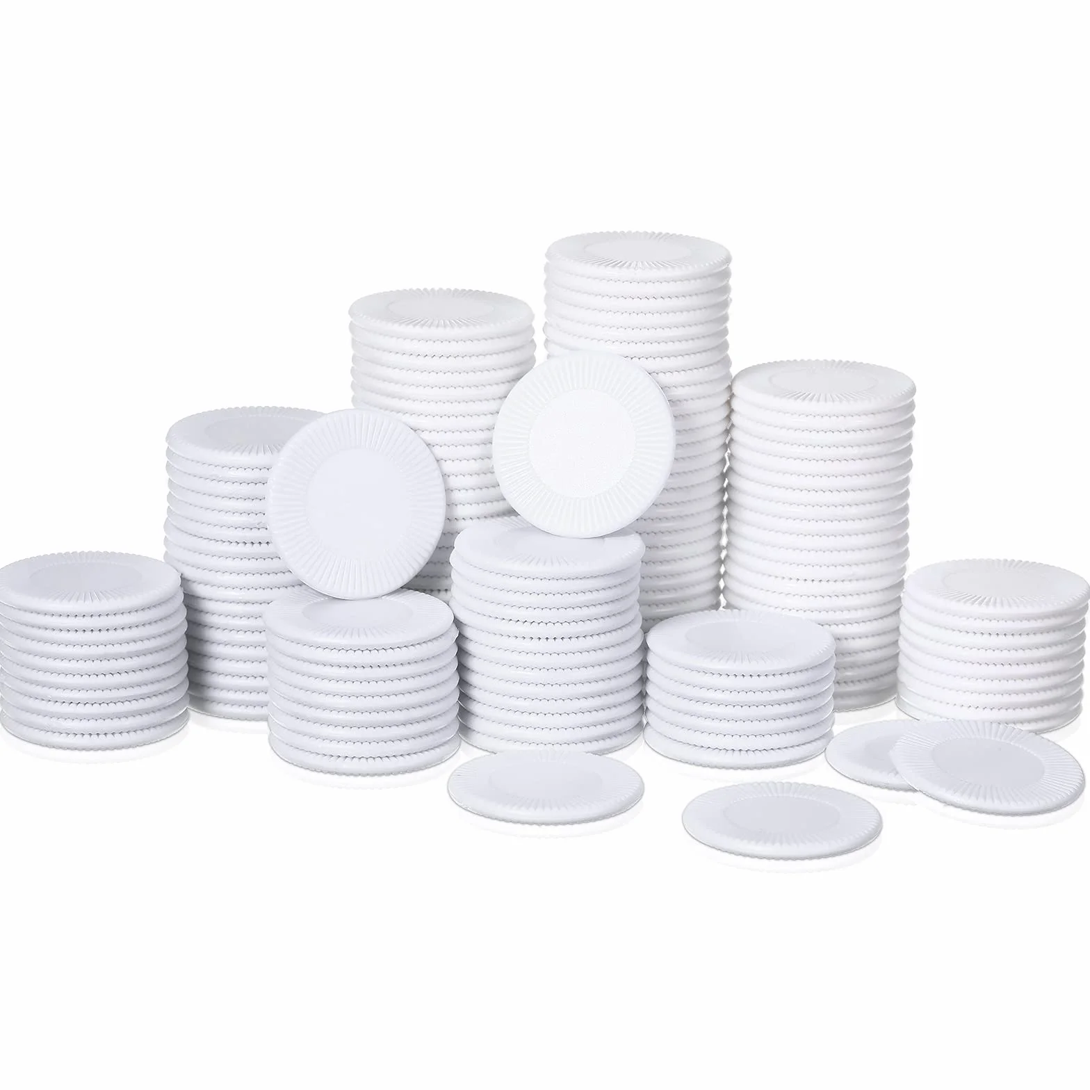 Skylety 200 Fiches da Poker in Plastica da 22 mm/ 0,87 Pollici Fiches di Conteggio Bianca Piccoli Contatori di Apprendimento Dischi per Conteggio Vuoti Fiches Bingo Segnalini per Dischi Conteggio