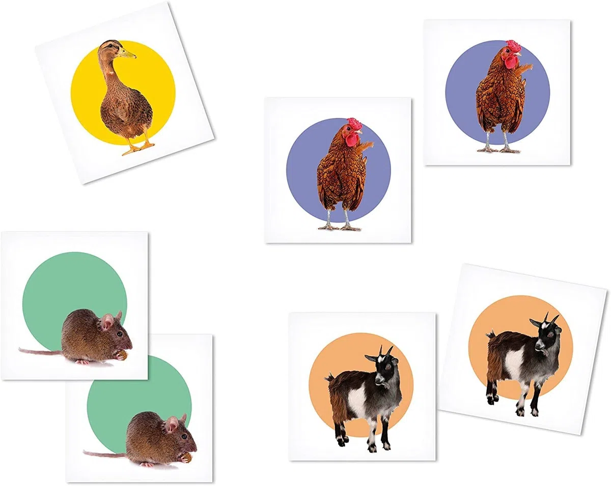 Clementoni - 18076 - Memo Games - Farm Animals, gioco di memoria e associazione, gioco educativo bambini 3 anni, gioco da tavolo per bambini - Made in Italy