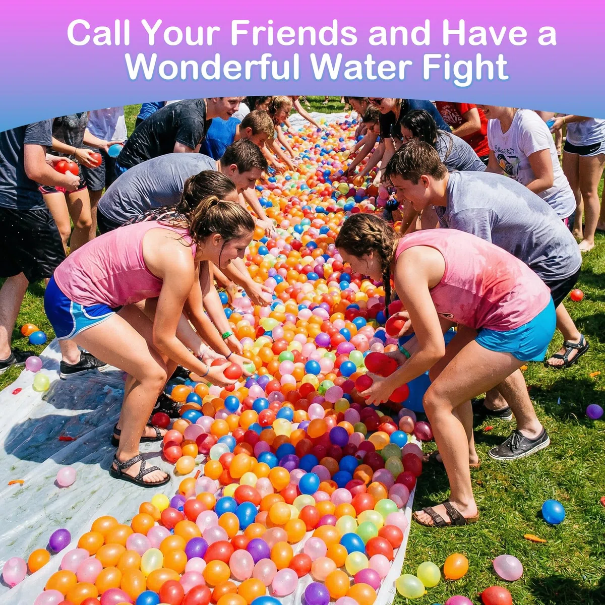 CIYIN 555 Pcs Palloncini d'Acqua, Colorato Bombe Dacqua Palloncini con 4 Attacchi Rubinetto, Palloncini Acqua Autosigillanti a Riempimento Rapido, per Giochi Acqua, Spiaggia, Piscina Feste Estive