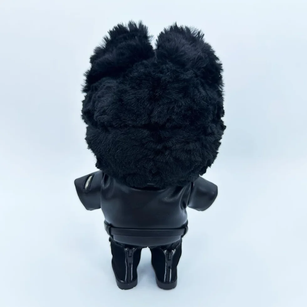 niannyyhouse Vestiti per bambole di peluche, 20 cm, cappotto in pelle, jeans, occhiali, gilet, scarpe, giacca, vestito per bambole (rosso, 20 cm)