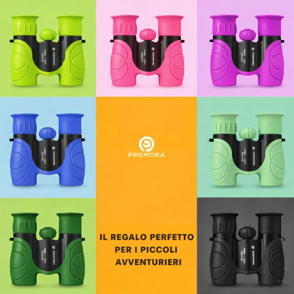 Binocolo Bambini - Regalo ottimale per bambino e bambina - Forte ingrandimento 8X21 - Set Esploratore Completo con Lente d'Ingrandimento e Bussola - Giochi per bambino e bambina di 3-12 anni