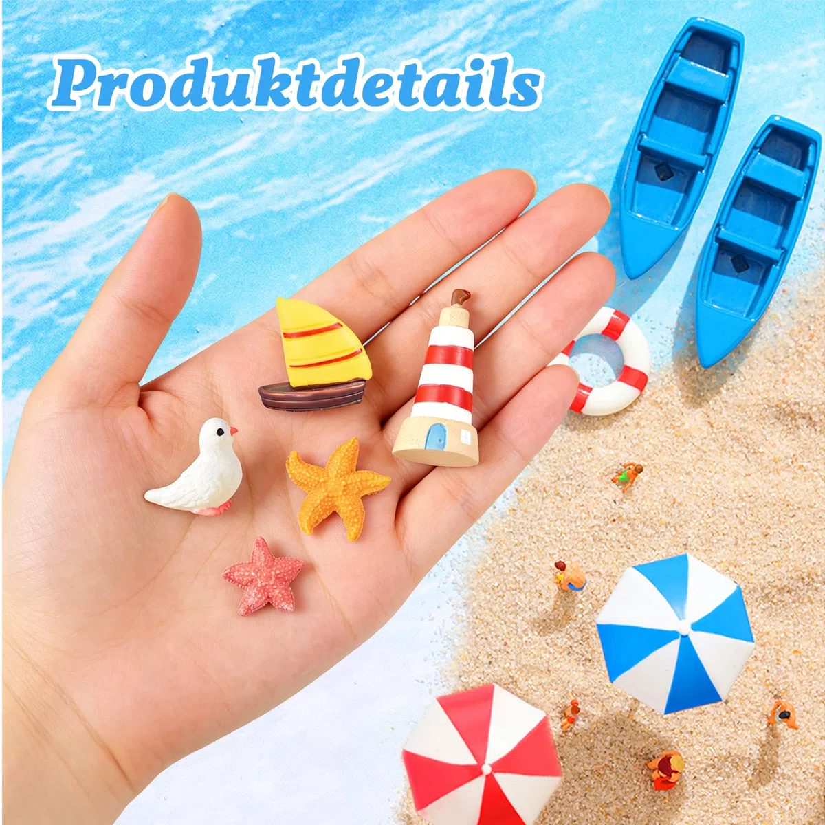21 pezzi spiaggia microlpaesaggio in miniatura decorazione