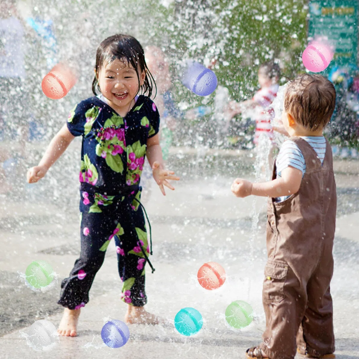 6 Pezzi Gavettoni Riutilizzabili, Palloncini da Acqua Riutilizzabili Riempimento Rapido, Bombe D'acqua Silicone per Bambini, Adulti, Combattimenti in Acqua, Spiaggia, Feste in Piscina, All'aperto