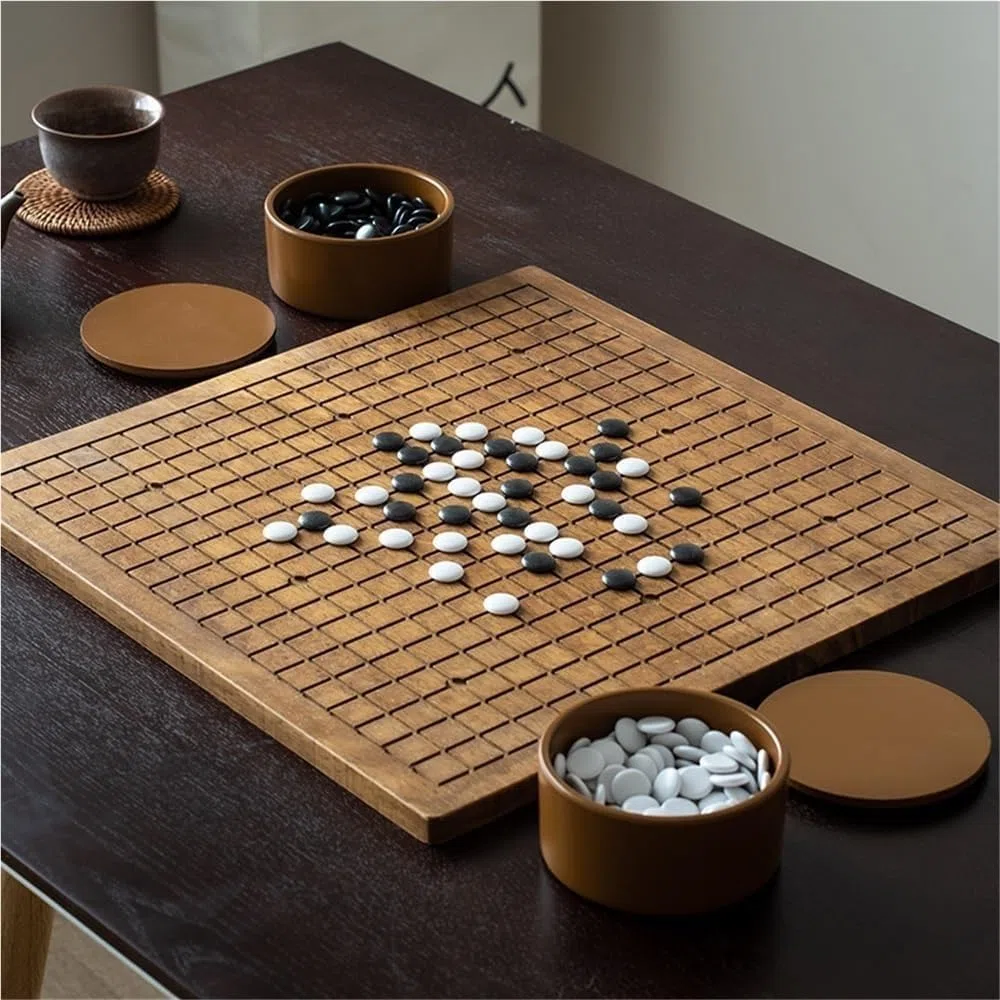 Set da Gioco Gomoku in Legno Massiccio con 360 pedine acriliche, Gioco da Tavolo strategico Classico per Uso Domestico o in Club, 40 * 40 cm