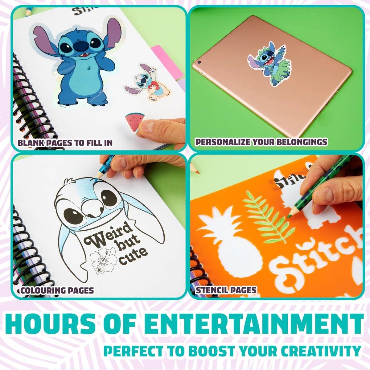 Disney Stitch Libri Adesivi Bambini Libro Stickers + 1000 Adesivi per Scrapbooking Attivita Creative per Bambini Idea Regalo