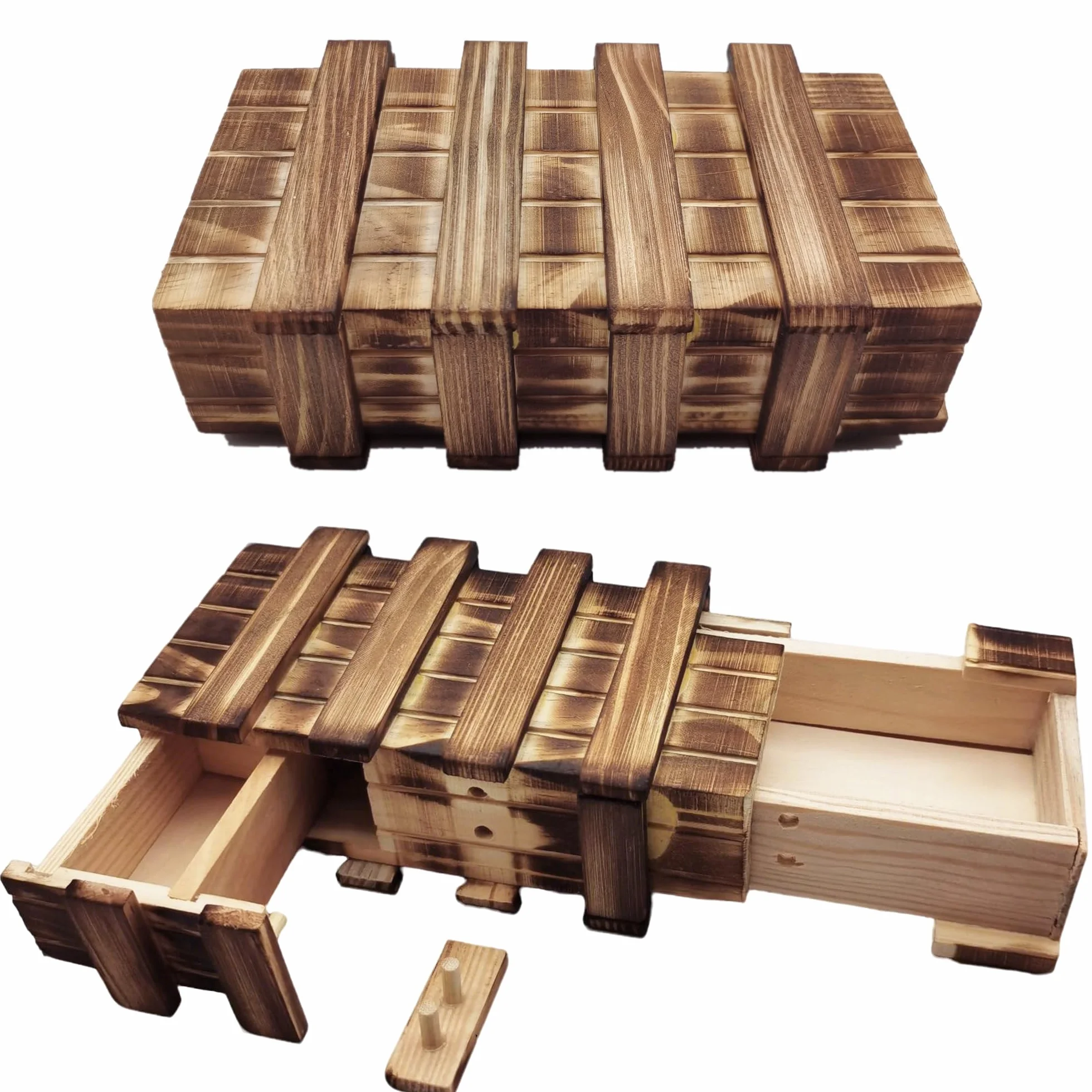 2 scatole magiche per enigmi, in legno, con scomparto segreto, set puzzle, magico, scatola regalo per denaro, regalo di matrimonio, compleanno, piccolo puzzle
