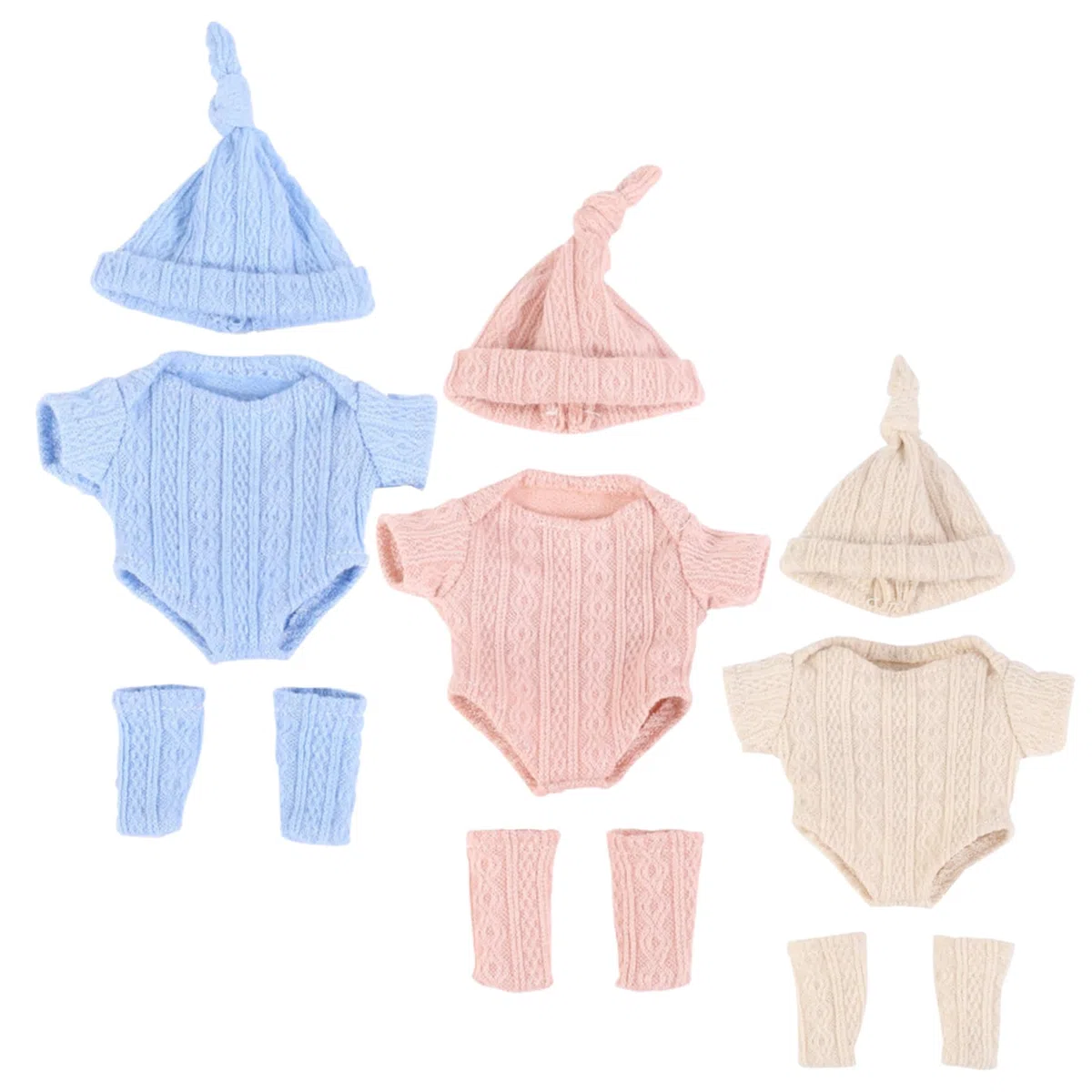 Set di vestiti per bambole per bambole da 7, 9 pollici Abiti morbidi e riutilizzabili per 3 set di vestiti delicati sulla pelle per appena nate Ragazze e ragazzi