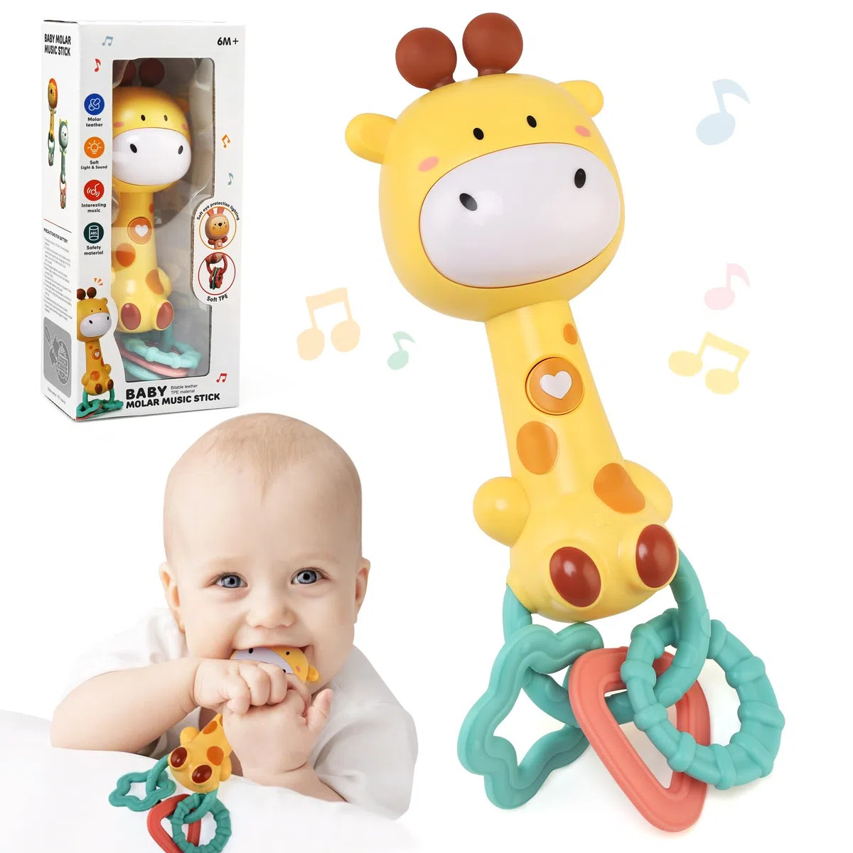 Ballery Giochi Sonaglio Neonato 6-9 Mesi, Giochi Musicali Bambini 1 Anno, Giochi Montessori Educativi, Giocattoli Sensoriali Musicali Bambinia Bambino Regalo