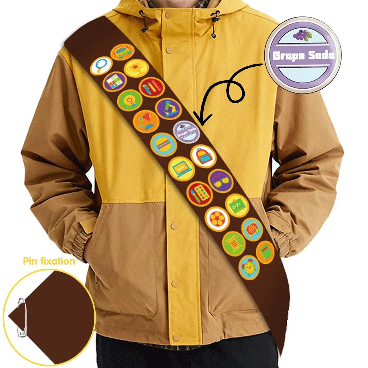 WENAUAN Costume da Scout, 5PC Costume Carnevale Bambino con Cintura con Distintivo, Cappello, Sciarpa, Graffette, Nodo per Sciarpa, per Giochi di Ruolo di Carnevale e Feste
