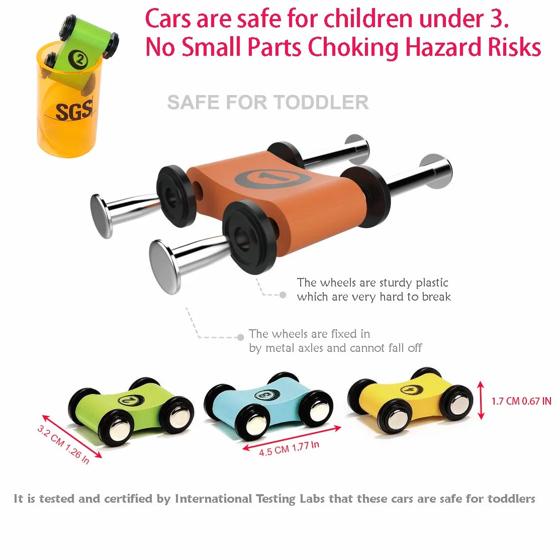 TOWO Pista per Auto in Legno -Rampa Auto Click-Clack con 4 Macchinine da Corsa in Legno per Bimbi Parcheggio sul Tetto e Piste a Zig-Zag - Giocattoli di Legno per Bambini di 1 2 3 4 Anni