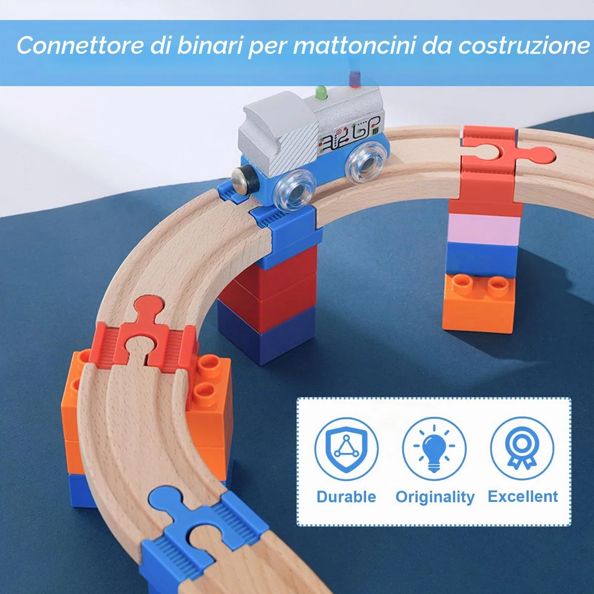 Ferrovia in legno 28pcs adattatore per ferrovia in legno Connettori Adattatori Compatibili, Attraversamento Per Treno, Connettori Per Binari Pista Trenino Legno Adattatori