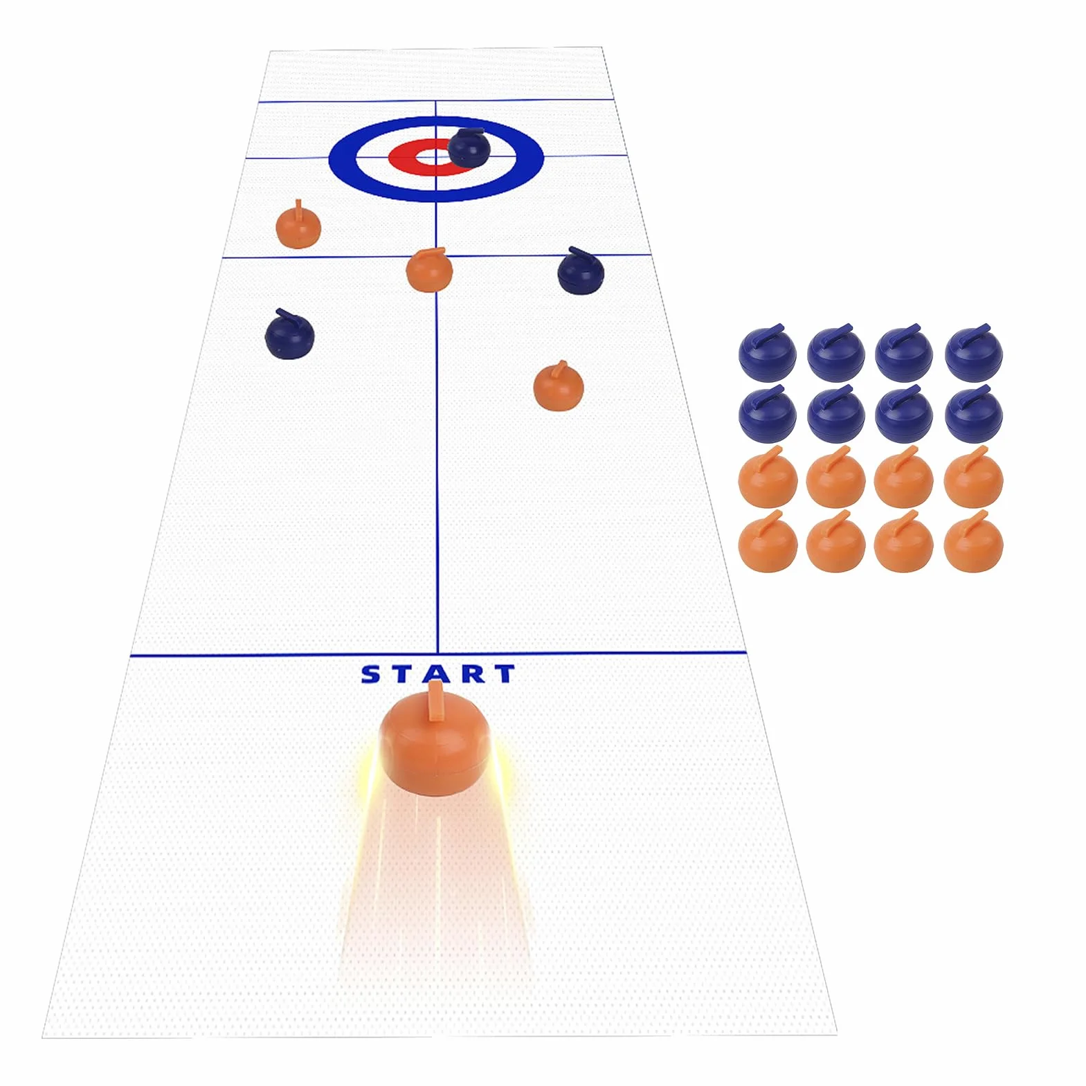 Générique Curling de – Mini Gioco Sportivo di Pellet, Kit di Gioco da Scrivania Indoor | Tappetino Attività Familiare Multifunzionale da 53 x 10 Pollici per Intrattenimento Tempo Libero a Casa con Uno