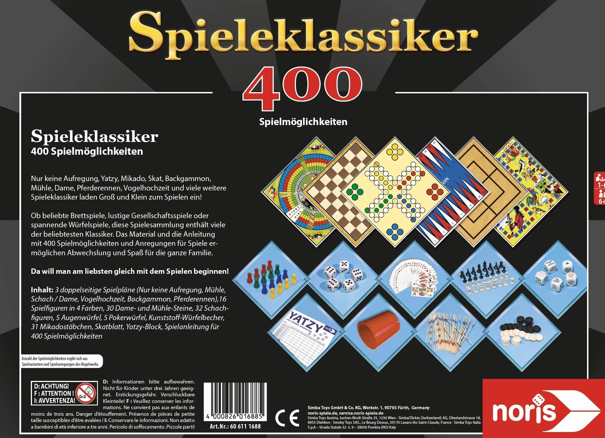 Noris Spieleklassiker 400 Spielmöglichkeiten