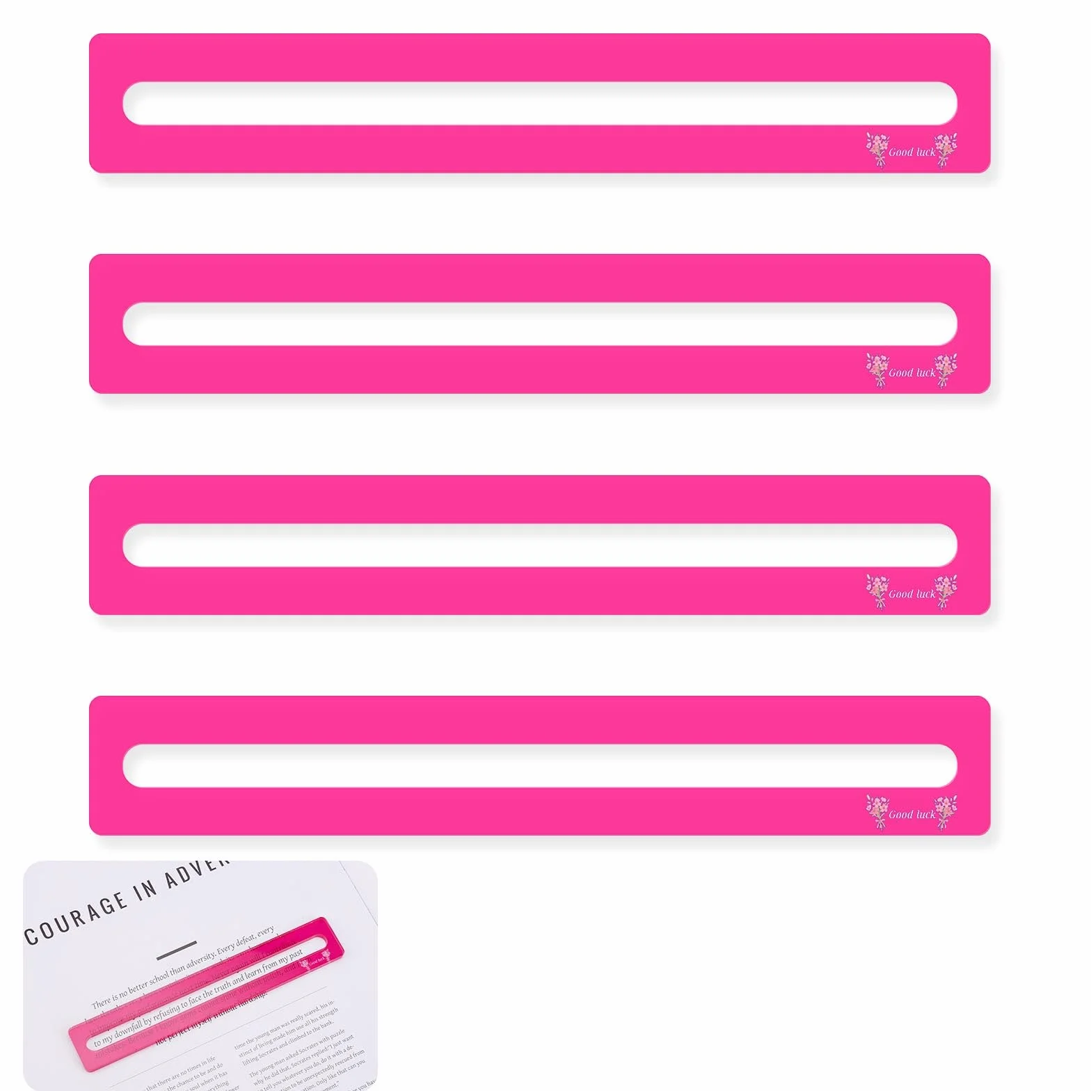 BOXOB 4pz Trova Linee Mahjong, Portafortuna Guida Alle Linee Delle Carte Mahjong Aiuto per la Lettura Delle Regole Accessori Regali per Giocatori (Rosa Rossa)