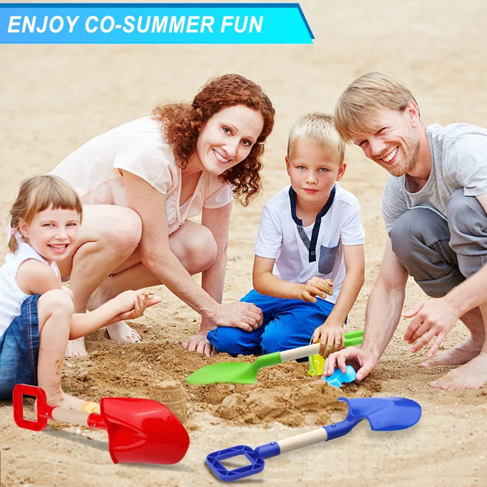 40 cm di lunghezza per bambini Spiaggia Picche di Sabbia Giocattoli Strumenti di Giardinaggio Kit Sandbox Robusto Paletta in Legno Resistente Manico In Plastica ABS Vanga per Giardino Sabbia