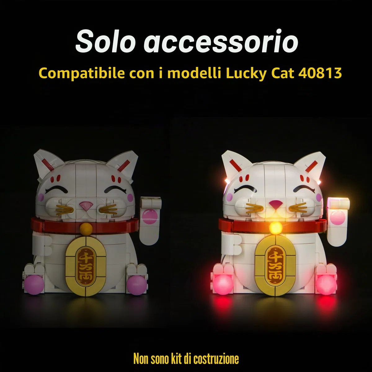 Kit di illuminazione LED compatibile con Lego 40813 Lucky Cat (senza modello), kit di illuminazione decorativa compatibile con Lego Lucky Cat
