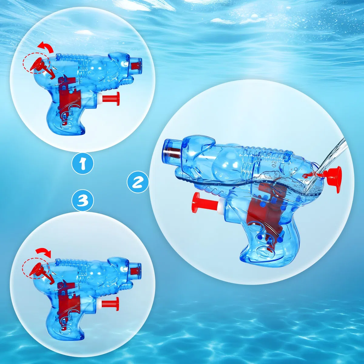 18 Mini Pistole ad Acqua per Bambini, Set in 4 Colori Assortiti per Regalini di Fine Festa, 8 x 6.5 cm, in plastica, a spruzzo ad Acqua, Giochi Acqua Estivi per Piscina, Spiaggia, Giardino