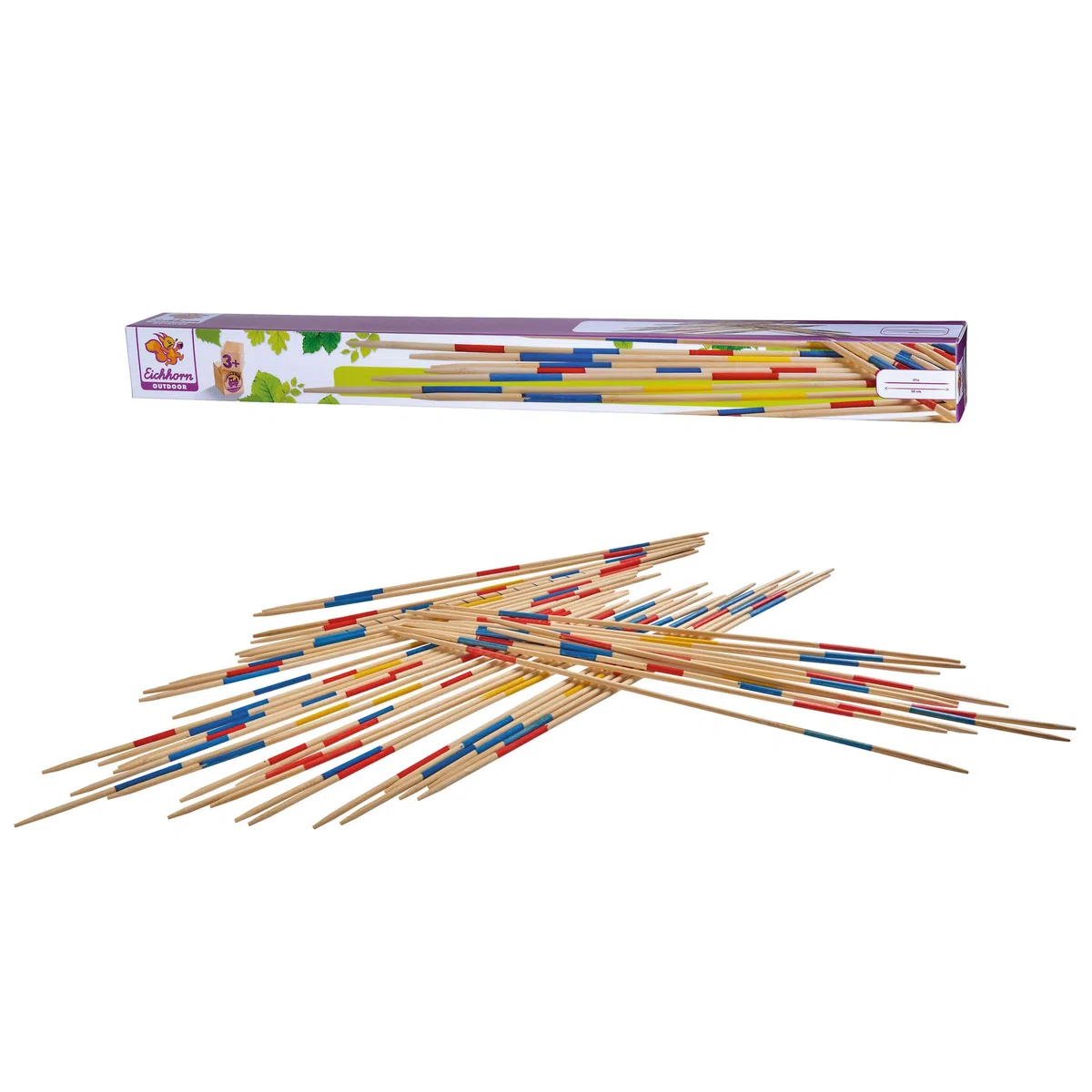 Eichhorn – Outdoor Mikado – Composto da 41 Bastoncini da Gioco da 50 cm di Lunghezza, con Istruzioni per Il Gioco, in bambù, Adatto per Bambini dai 3 Anni in su