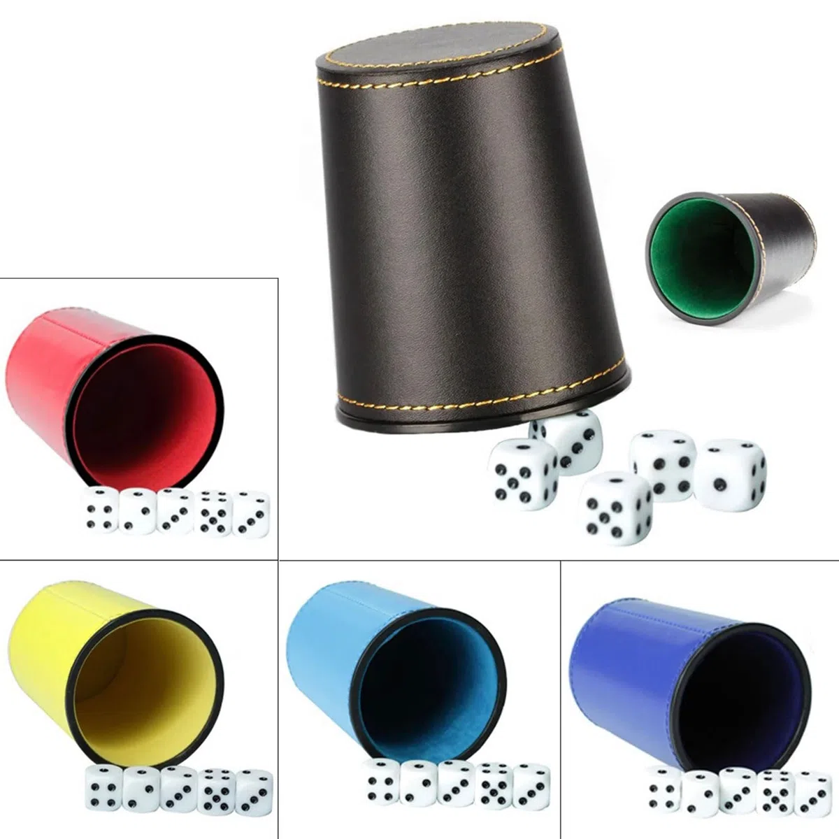 Flanella Interni Mute Dadi Tazze Gioco Da Tavolo Cuoio DELL'UNITÀ di elaborazione Dadi Tazza Silenziosa Shaker Cup per Party Club