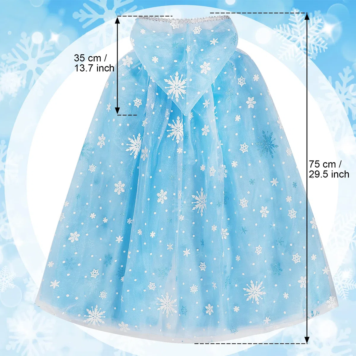 XEPST Mantello Principessa Bambina, Costume Principessa con Cappuccio Mantello Della Principessa Accessorio Scialle Cape Ragazze da Costume Halloween