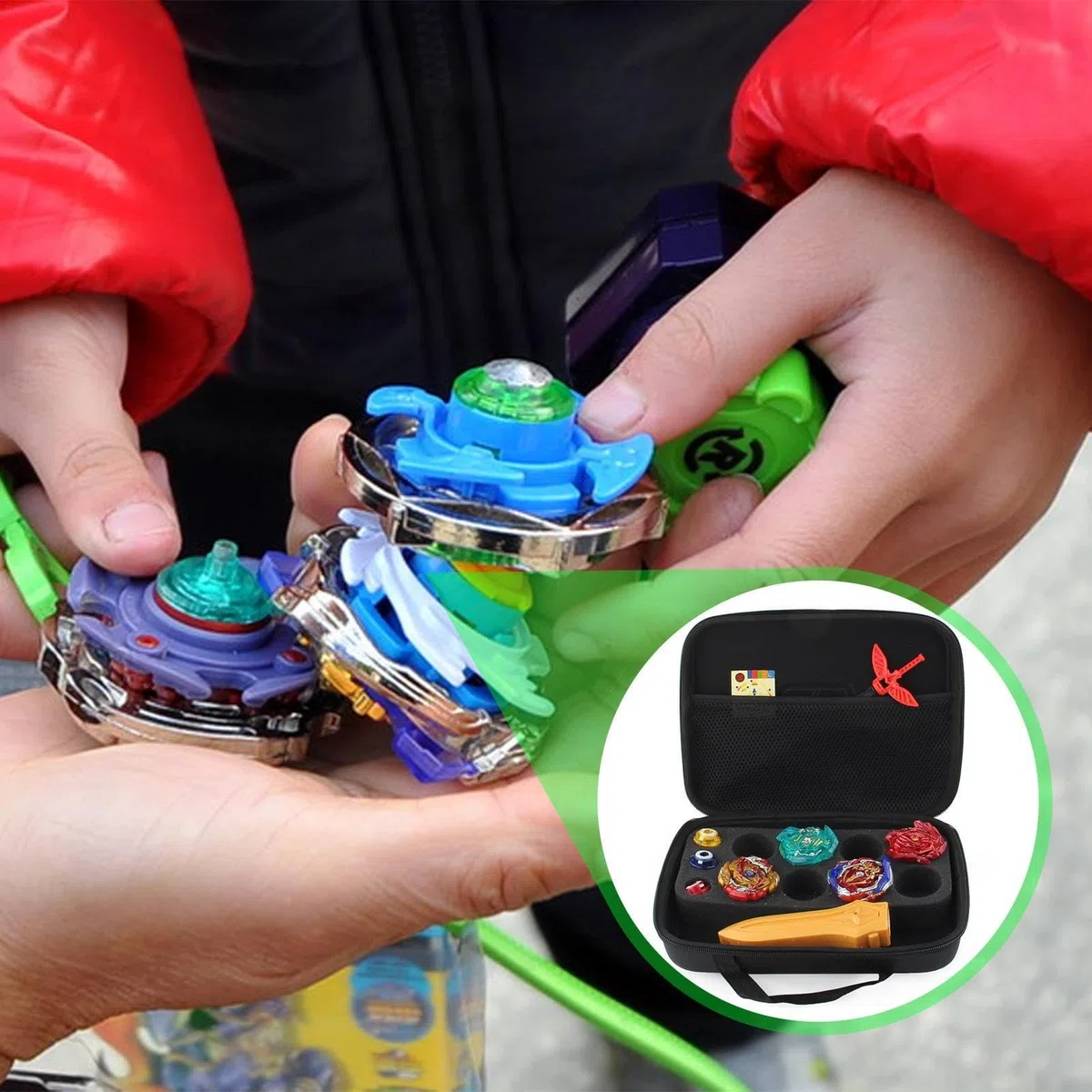 Gyro Storage Bag with Compartments, Gyro Collection Storage Box, Gyro Box with Dividers, Portable Case for Gyro Toys, Gyro Accessories Storage Case, Gyro Toolbox for Storage Box