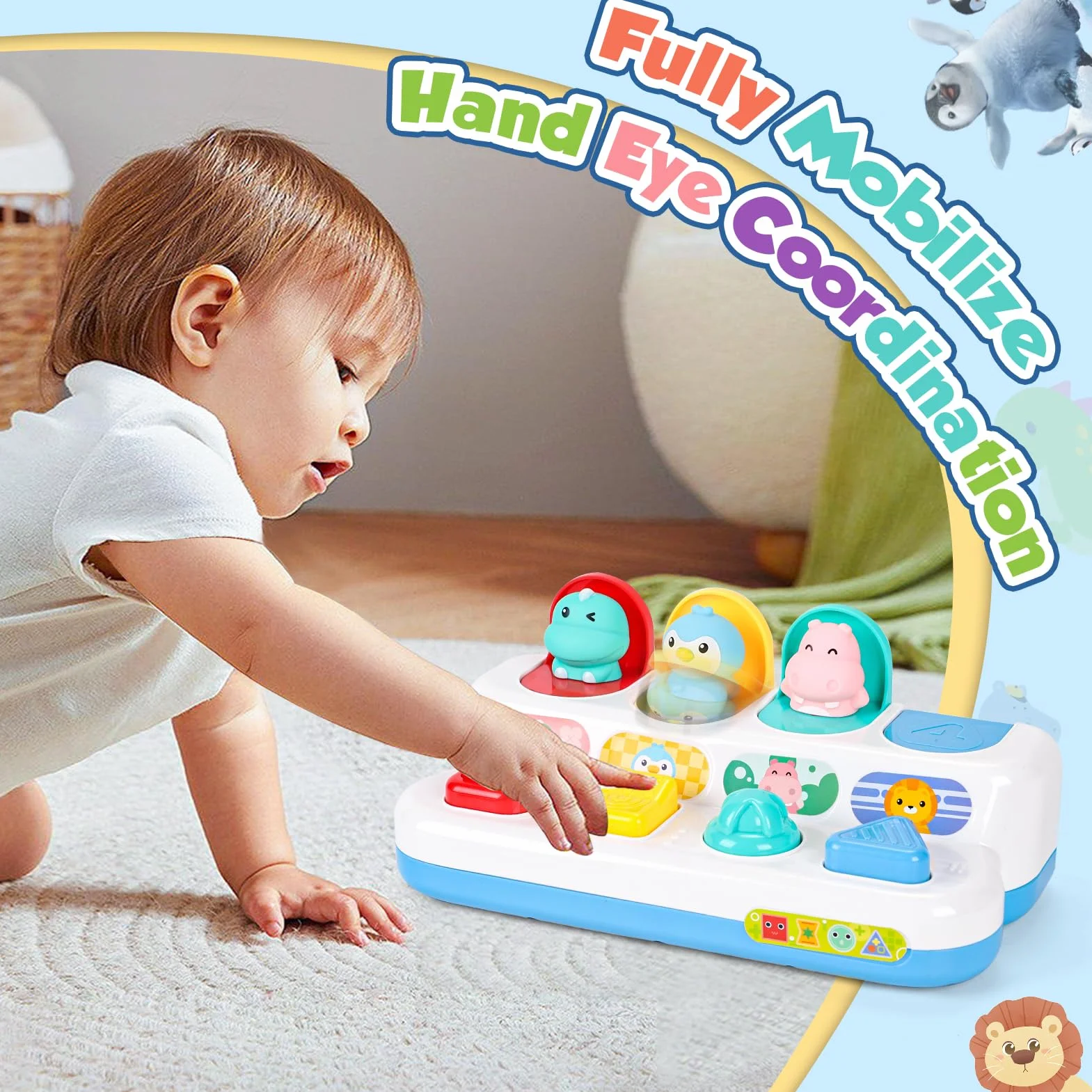 LZDMY Giochi Bambini 1 2 3 4 Anni Giocattoli Montessori Bimbo 1 Anno Giocattolo Sensoriale Bambini 6 9 12 18 Mesi, Giocattoli Educativi Interattivi, Regalo Bambino (Pop up Animali)