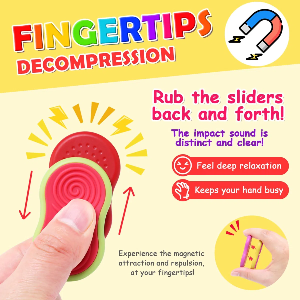 JoyPlus Fidget Toys Magnetici, 6 Pezzi Antistress Bambini per Autismo e ADHD, Aiuta ad Alleviare Lo Stress e l'ansia, Giochi Autismo per Concentrarsi, Anti Stress Gadget Silenziosi, Idea Regalo