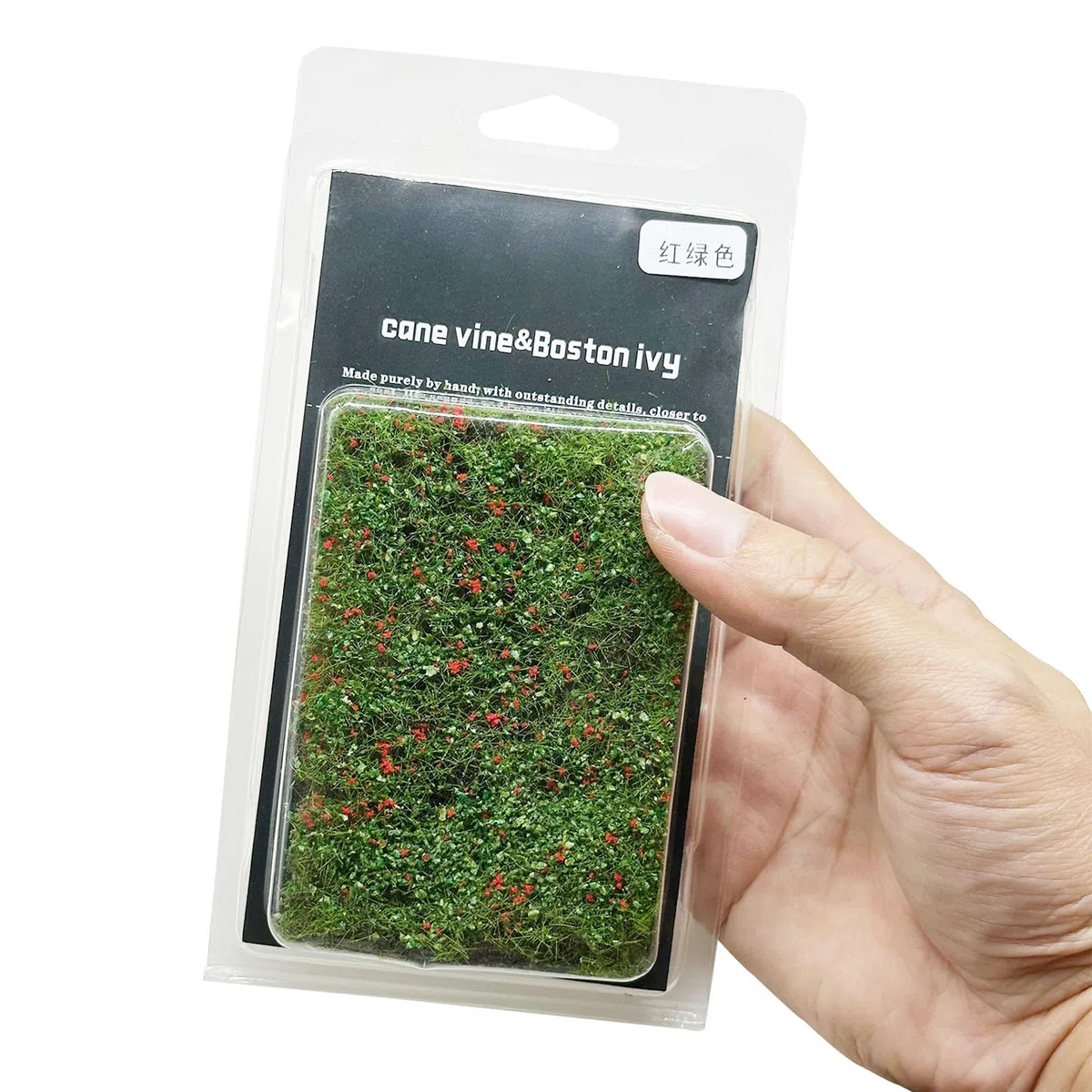 Cayway Rampicanti Miniature Mimetica, Ciuffo D'erba Statico per Modellismo Ferroviario Paesaggio, Accessori Diorama, Scenografia, Verde Rosso