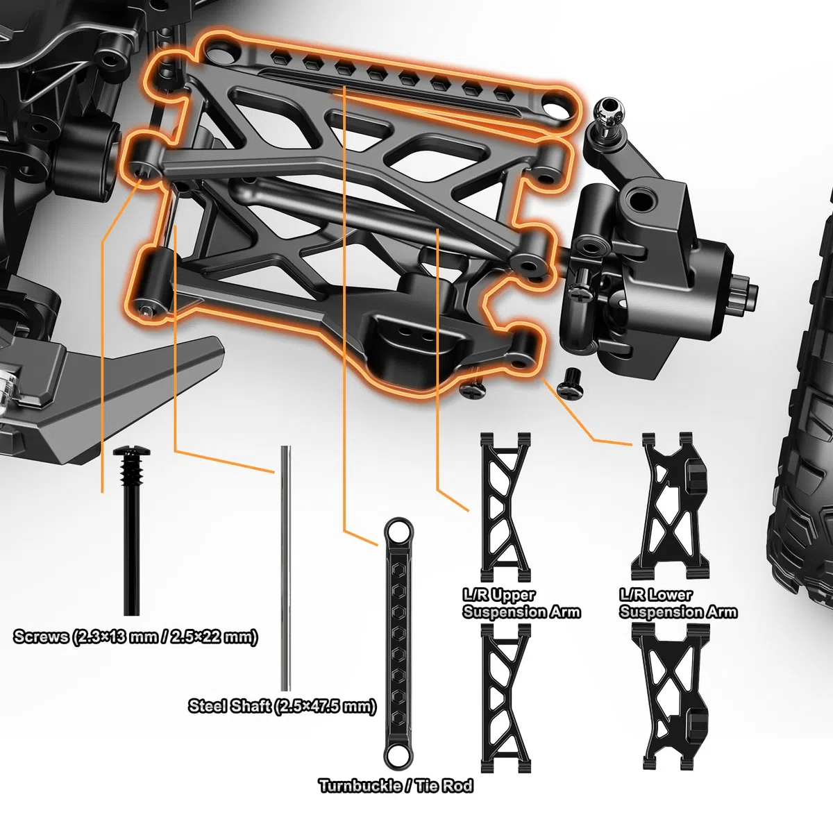 1:14 RC Auto Upgrade Accessori Borsa di ricambio Parti di trasmissione, Ricambi Upgrade Differenziali del veicolo RC Le parti di trasmissione includono adulti per 14322 14331 14 Age +