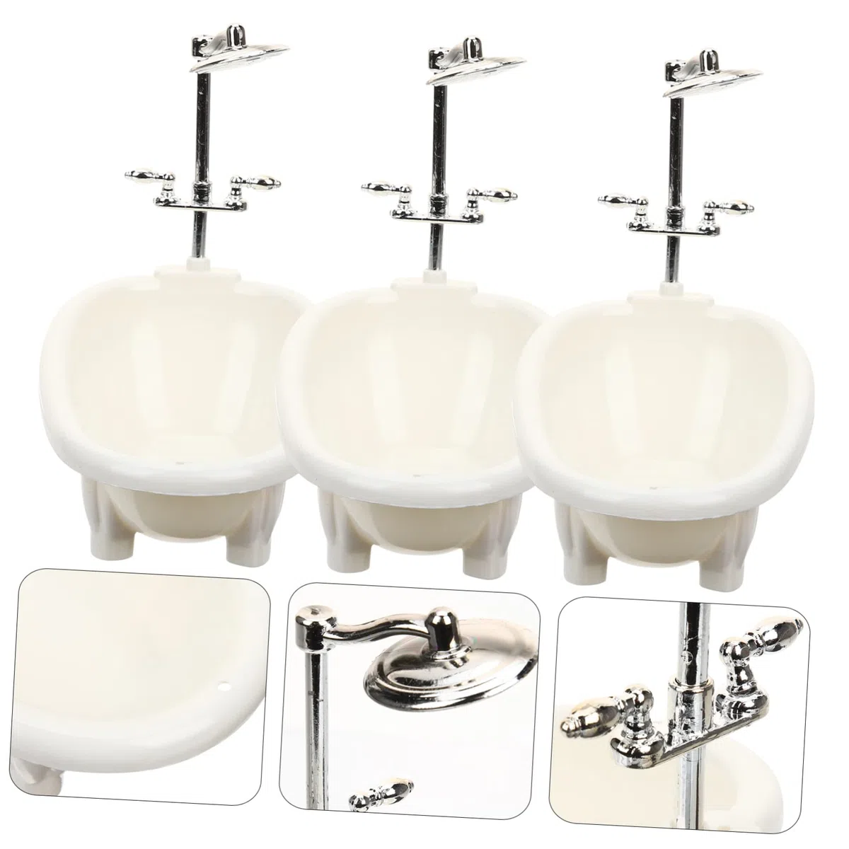 3pezzi Vasca Da Bagno in Miniatura Per Casa Bambole Mobili Per Bambole e Decorazioni Per Mini Case Vasca Da Bagno Per