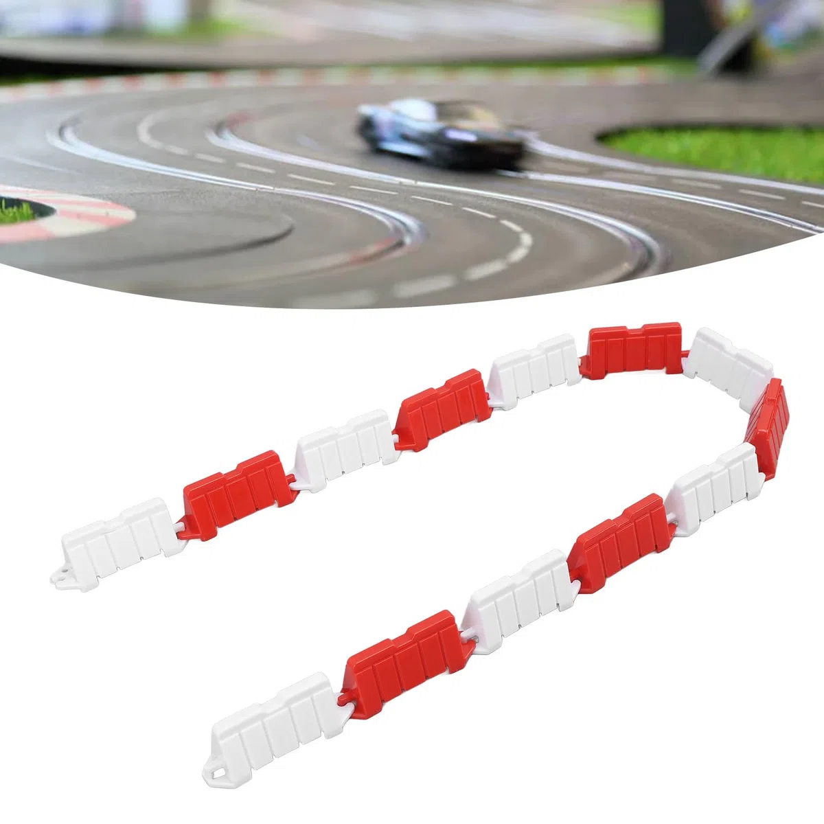 Barriera da Corsa per Auto RC, Barriera Stradale RC per Pista da Drift Mini Z Decorativa, Plastica, 120 Pezzi Recinzione da Campo RC per Auto Telecomandata 1/18