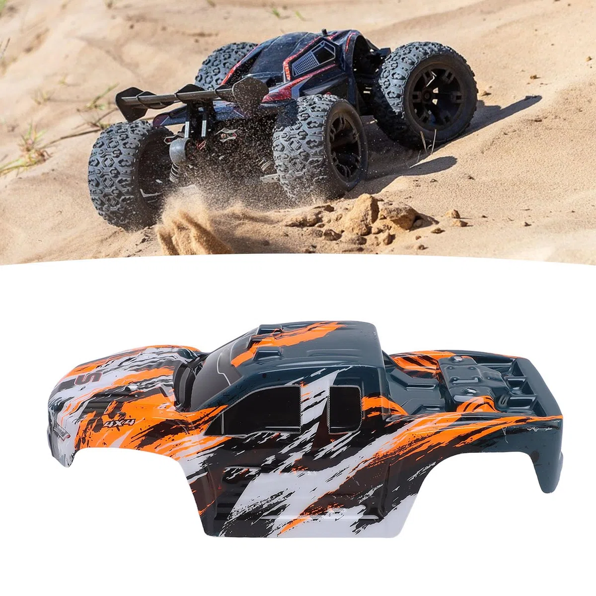 Generic Scocca per Auto RC Copertura di Ricambio Leggera a Prova di Deformazione per Look Sportivo Parti di Ricambio Scocca per Scene applicabili: Appassionati di Auto Telecomandate (ORANGE)