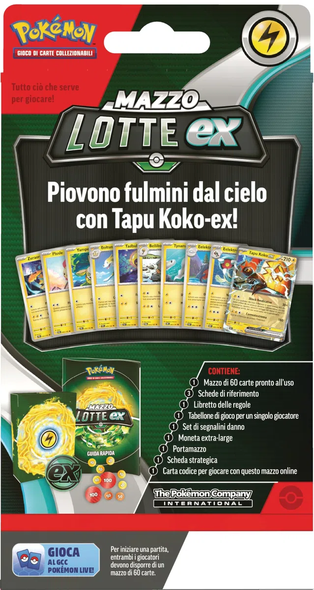 GCC Pokémon: mazzo Lotte ex Tapu Koko-ex (mazzo di 60 carte pronto all’uso)