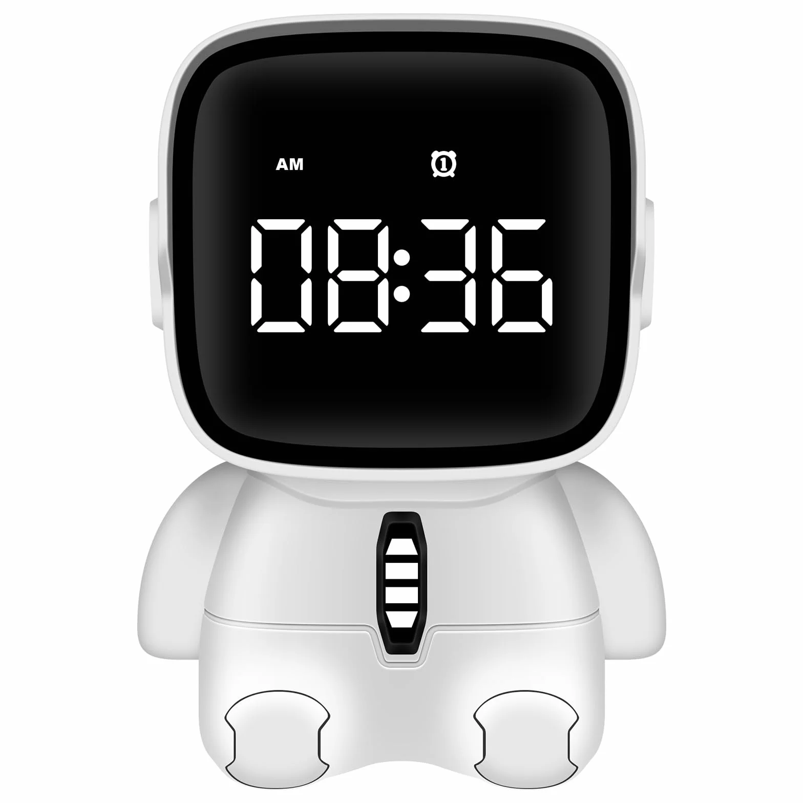 Sveglia digitale a LED per bambini, sveglia astronauta con funzione snooze, 2 allarmi, conto alla rovescia, orologio digitale elettronico ricaricabile per camera da letto, ufficio