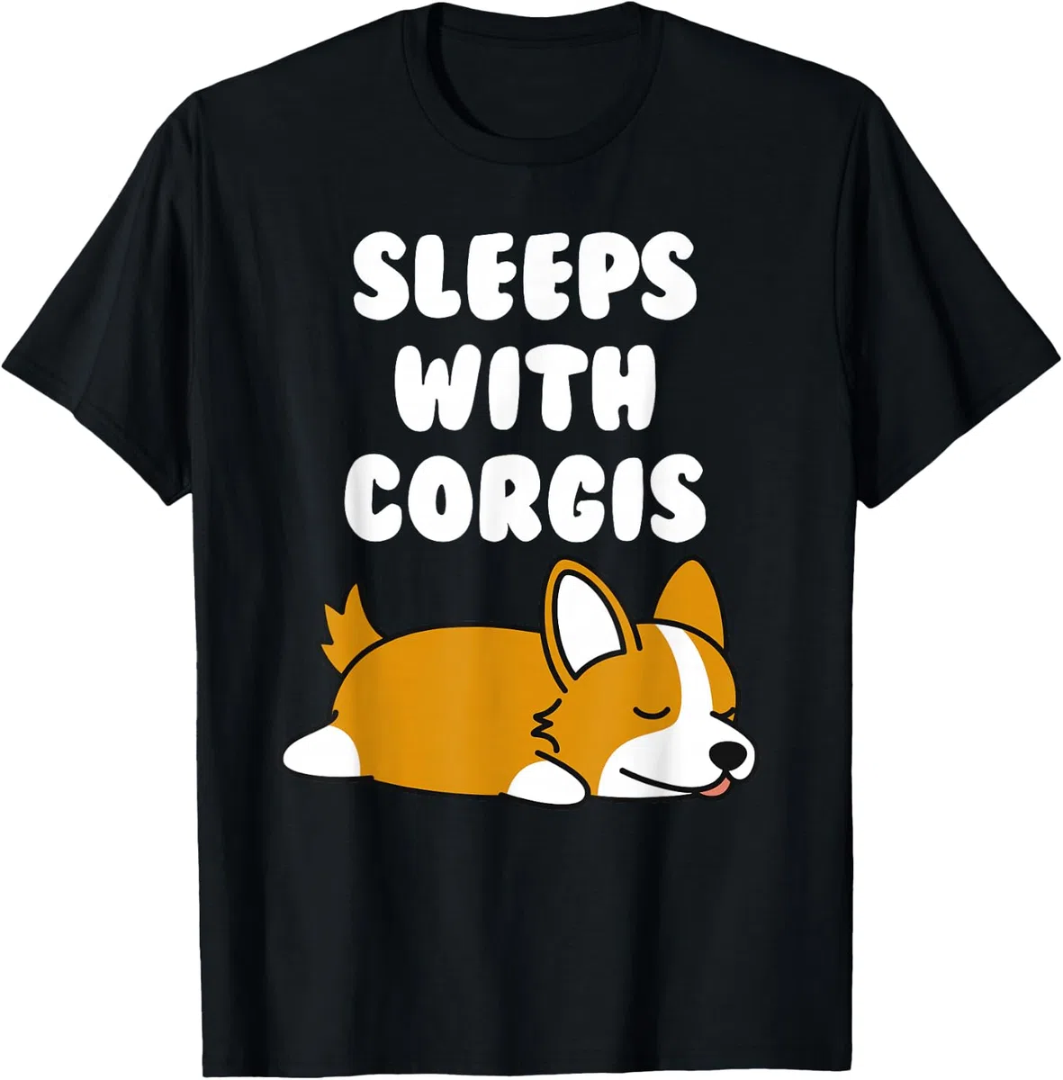 Dorme Con Corgi Cane Maglietta