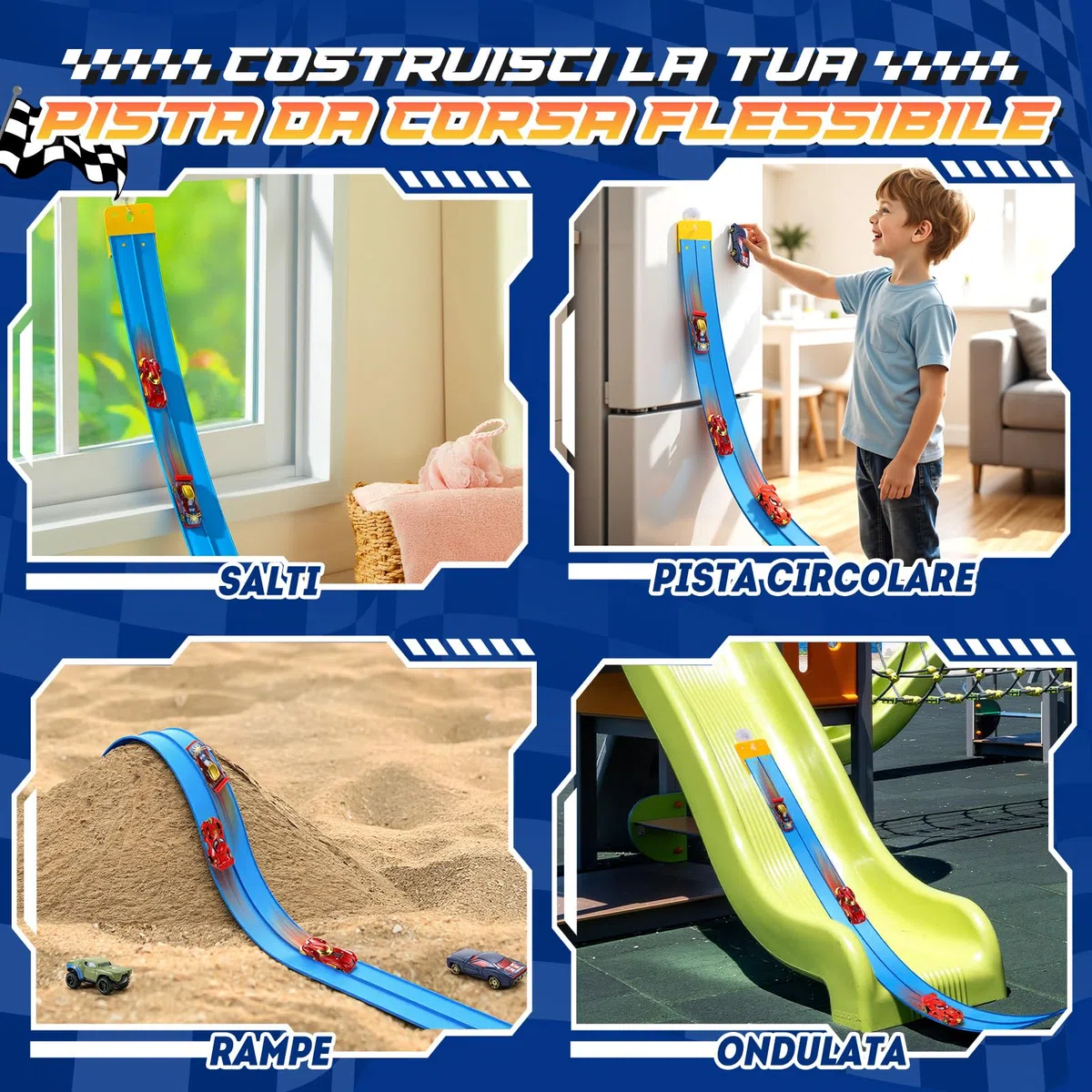 Giochi Bambini Bambino Bambina 3 4 5 6 7 8 Anni, Pista Macchinine Arrotolabile Regalo Bambino 3-8 Anni Piste Macchinine per Bambini Giocattoli Bambino 3-8 Anni Regali Compleanno Bambini