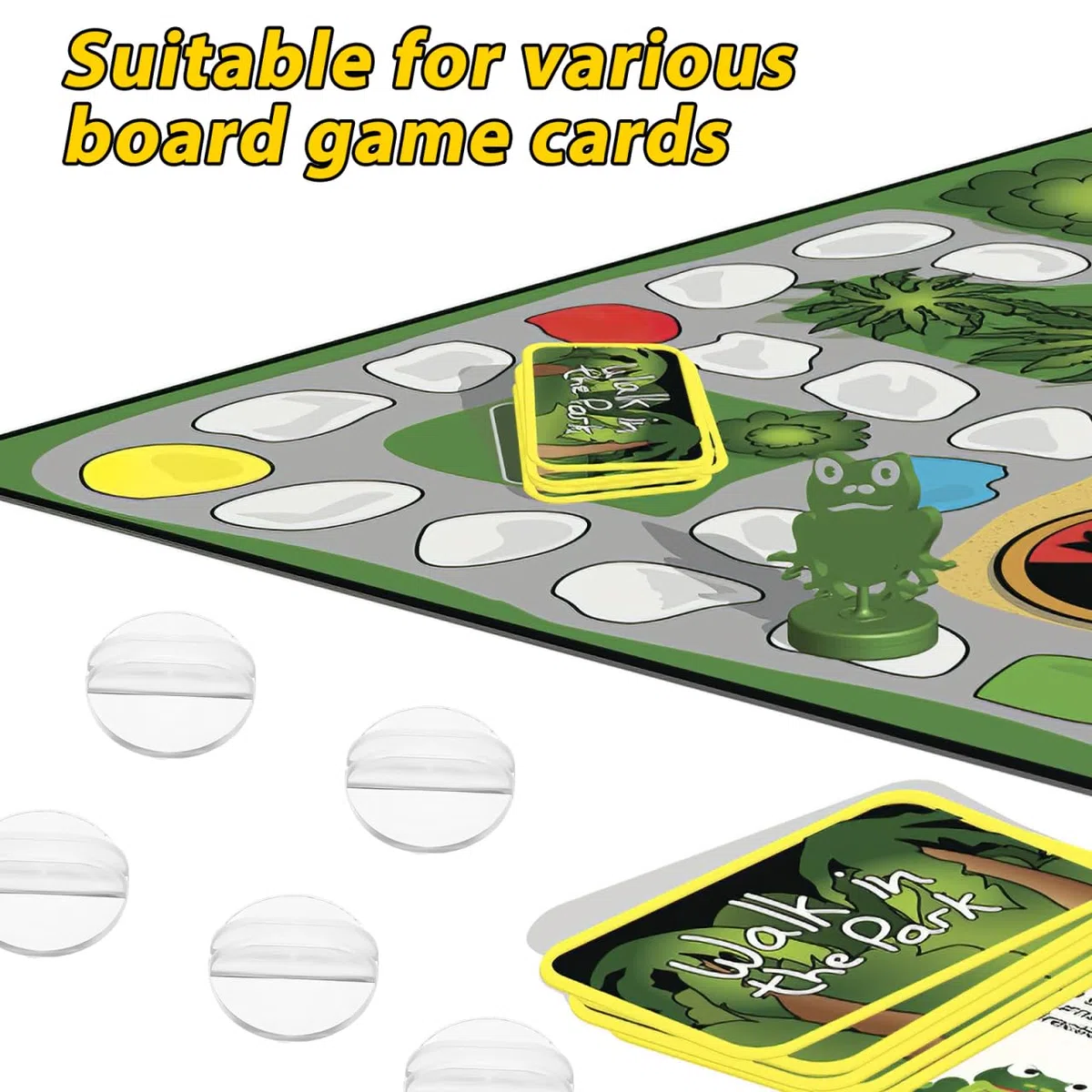 PRETYZOOM Porta Carte Da Gioco Da Tavolo Trasparente Rotondo 0.94 Pollici Supporto Per Carte Da Gioco Per Adulti Organizzatore Per Serate Di Giochi Riunioni E Feste