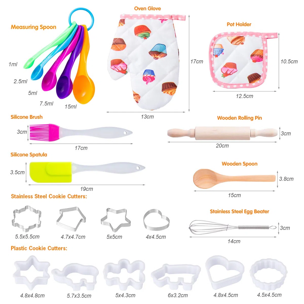 LIHAO 20pz MINI Piccoli Chef Set Bambini Grembiuli da Cucina Costumi Gioco d'Imitazione Kit Regalo di Compleanno Natale Pasqua Festival Ragazza