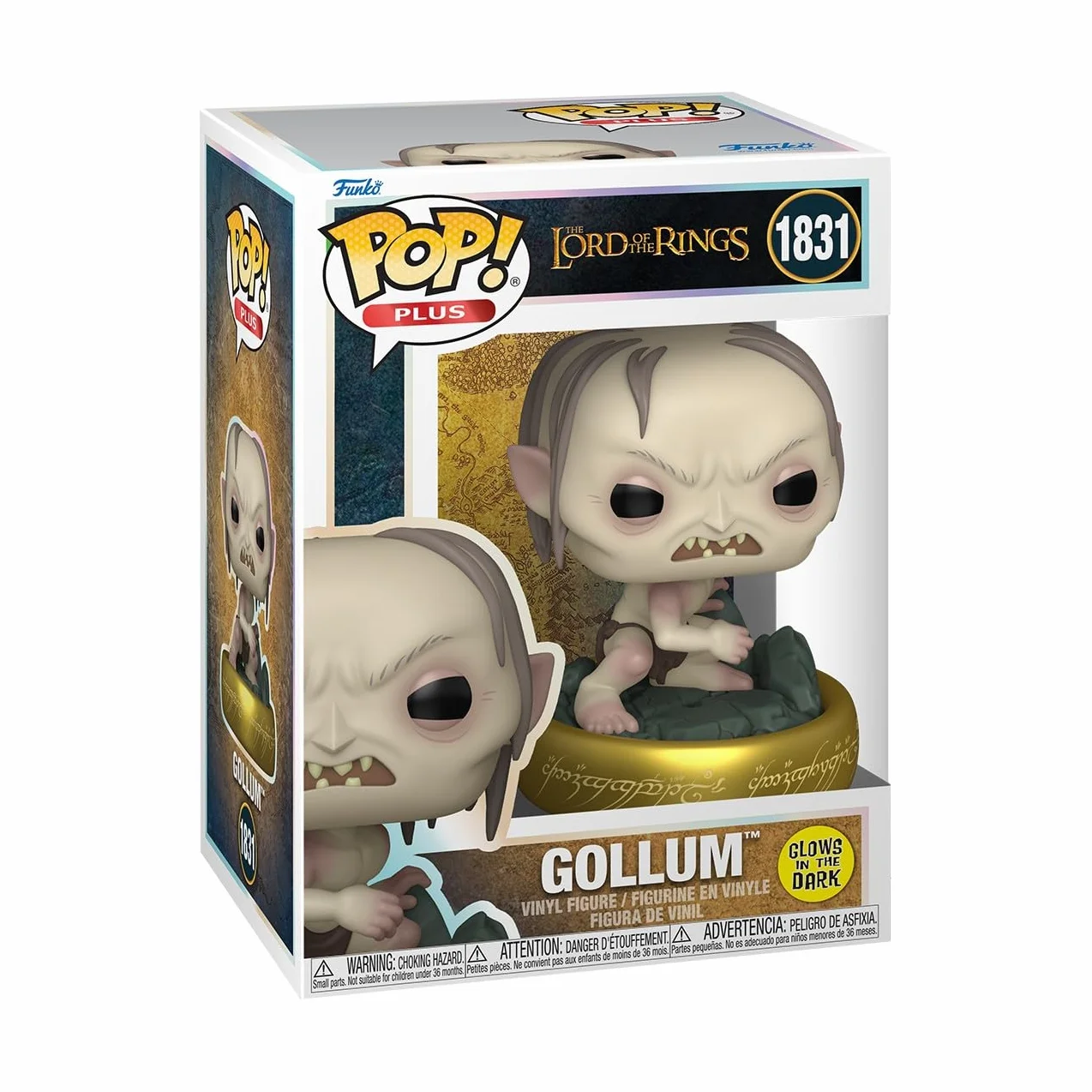 Funko POP! Plus: Lord of the Rings - Gollum - Glow in the Dark - Figura in vinile da collezione - Idea regalo - Prodotto ufficiale - Giocattoli per bambini e adulti