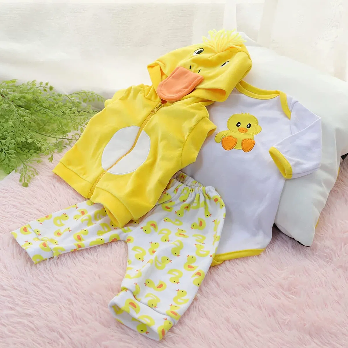 MAIHAO Reborn Baby Bambola Vestiti 17-22 Pollice Giallo Anatra 5pcs Set Vestiti Bambole Vestiti Del Bambola Accessori Vestiti Vestiti Vestiti Per Bambole Bambole Ragazzo