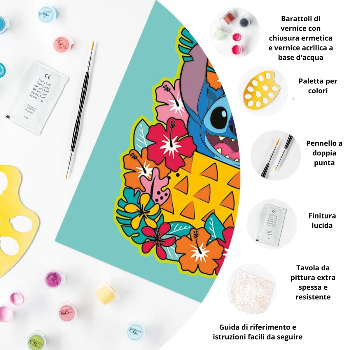Ravensburger CreArt: Stitch – Dipingere con i Numeri Adulti, Attività Creativa e Rilassante, Kit Pittura con Pennello e Colori Inclusi, 24 x 30 cm, Idee Regalo