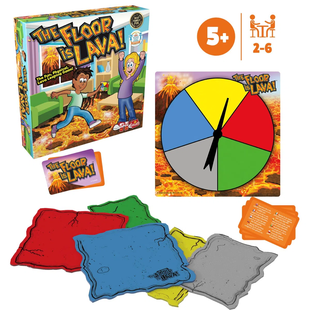 Goliath - THE FLOOR IS LAVA! - Gioco Interattivo per Bambini e Adulti - Stimola l'Attività Fisica e l'Immaginazione - Da 2 a 6 Giocatori - Dai 5 Anni in Su - Divertente e Coinvolgente - Multilingue