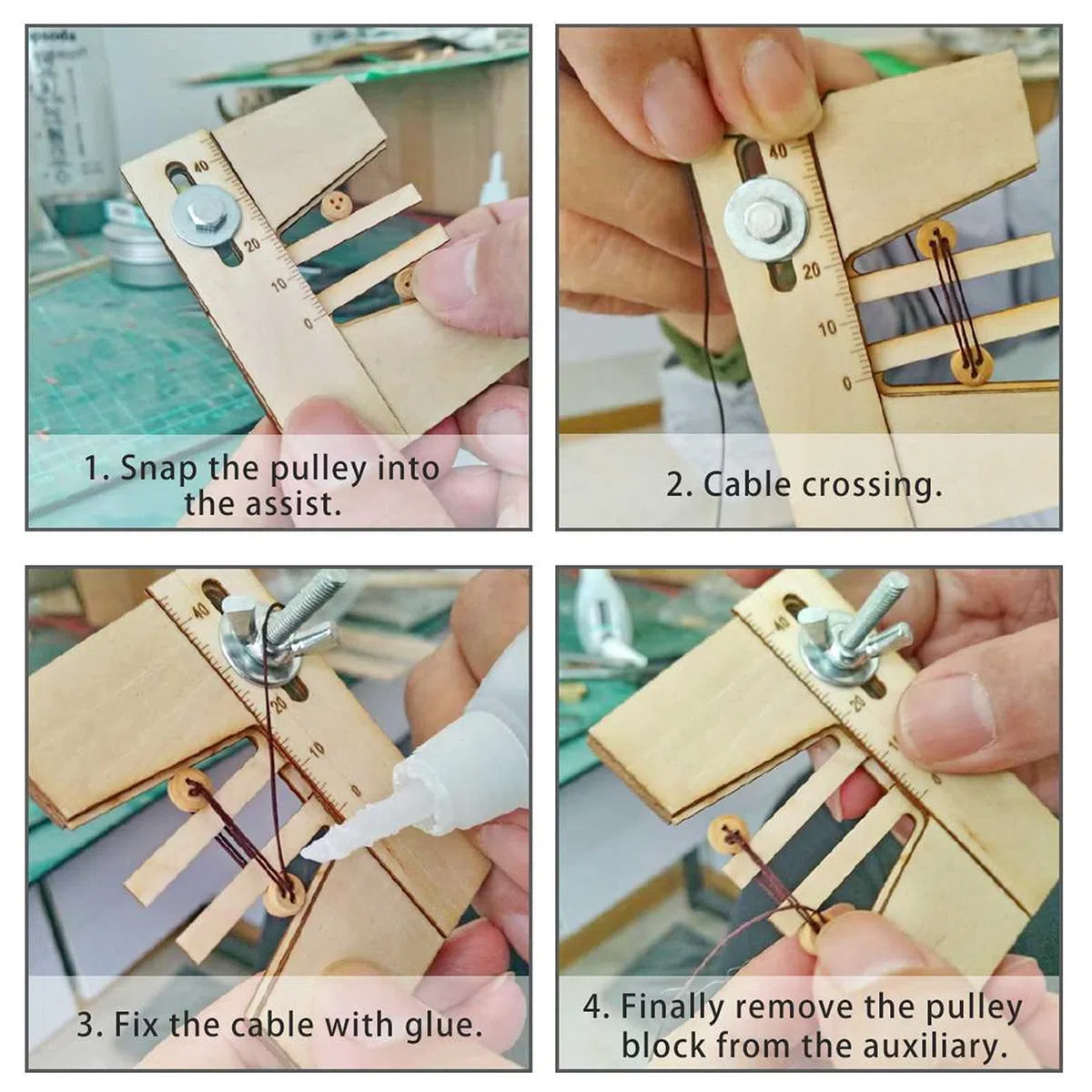 Uadme Kit per Modellismo Navale, Strumento di Ormeggio Ausiliario in Legno Dead Eyes, Regolabile Fix Strumenti di Ormeggio Manuale, Pratico Modello di Nave